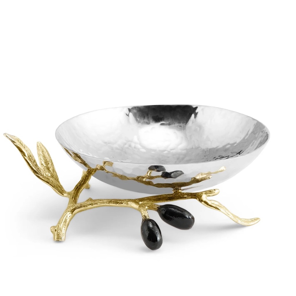NIB Michael Aram Olive Branch mixed metal Bowl